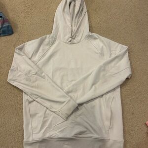 Lululemon men’s smooth spacer classic fit pullover hoodie. M, off white/bone